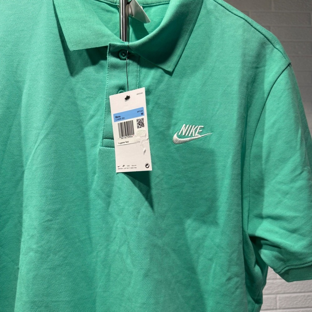 Nike‎ Mens Polo Shirt Green Short Sleeve Everyday Modern Fit Casual Top - Picture 4 of 5